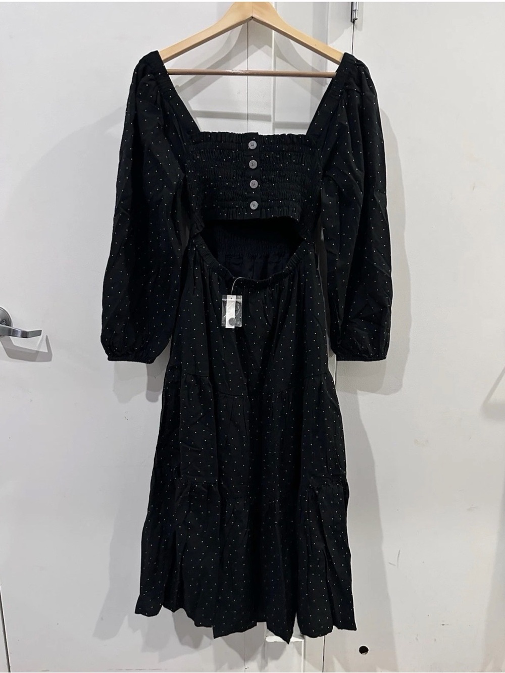 Madewell Lucie Tiered Midi Dress in Dot Sz M - Picture 3 of 6